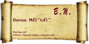 Bense Máté névjegykártya